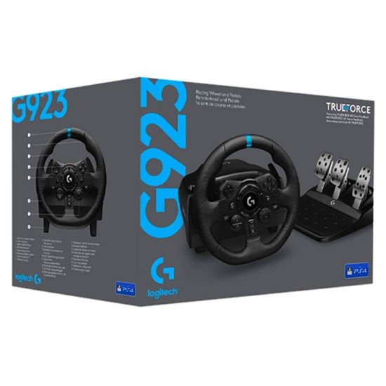 Logitech G923: Racing Wheel and Pedals-Black