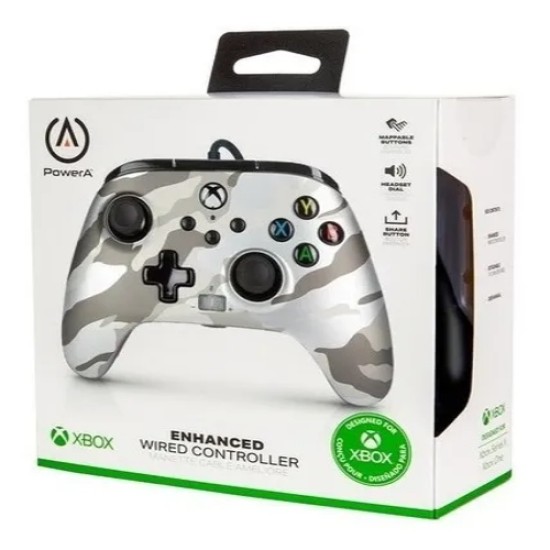 PowerA Enhanced Wired Controller-Metallic White Camo